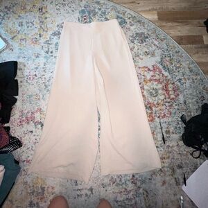 cream wide legs pants